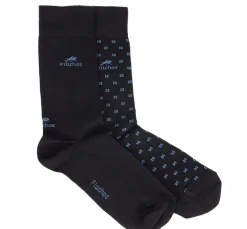 Hombre Fluchos CA0009 Calcetines Largos Azules y Cuadros