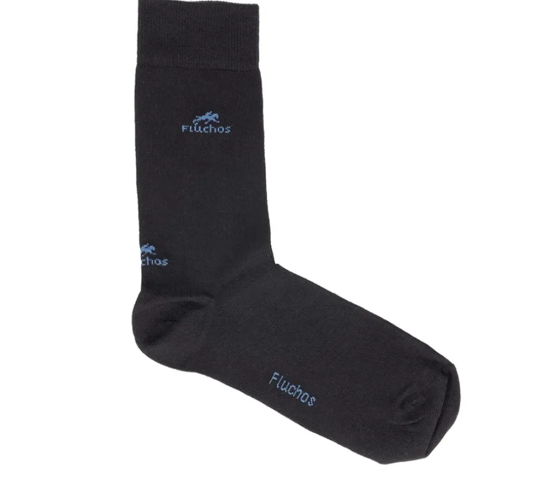 Hombre Fluchos CA0009 Calcetines Largos Azules y Cuadros