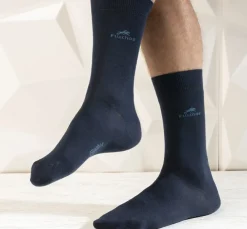 Hombre Fluchos CA0009 Calcetines Largos Azules y Cuadros
