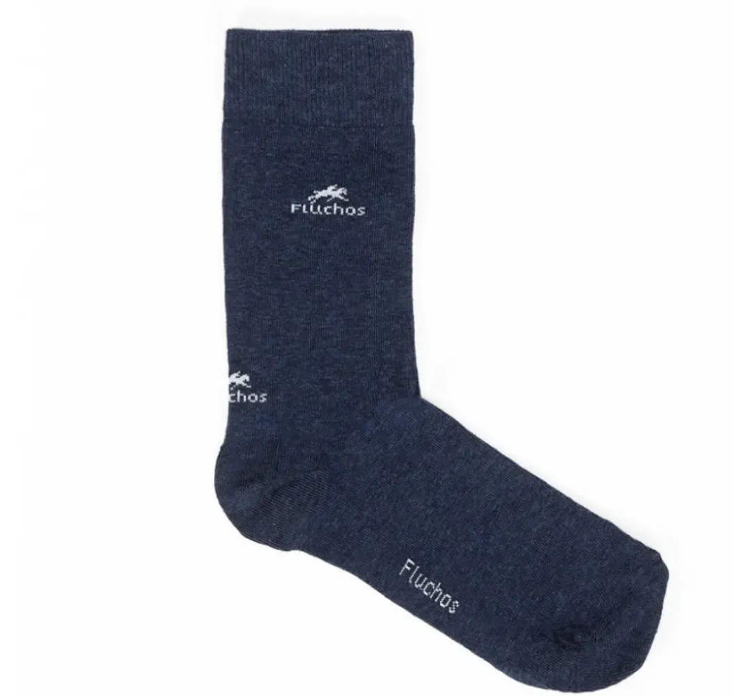 Hombre Fluchos CA0009 Calcetines Largos Rayas y Azul