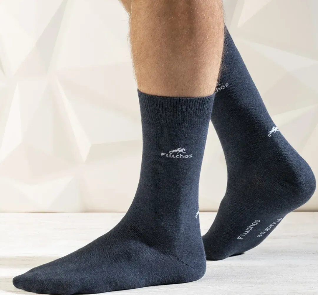 Hombre Fluchos CA0009 Calcetines Largos Rayas y Azul