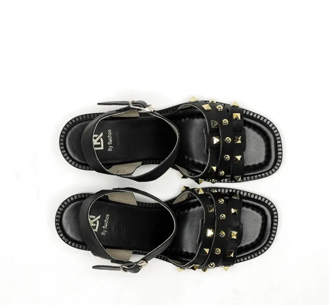 Mujer Fluchos CIRCUS D9066 Sandalia Negra