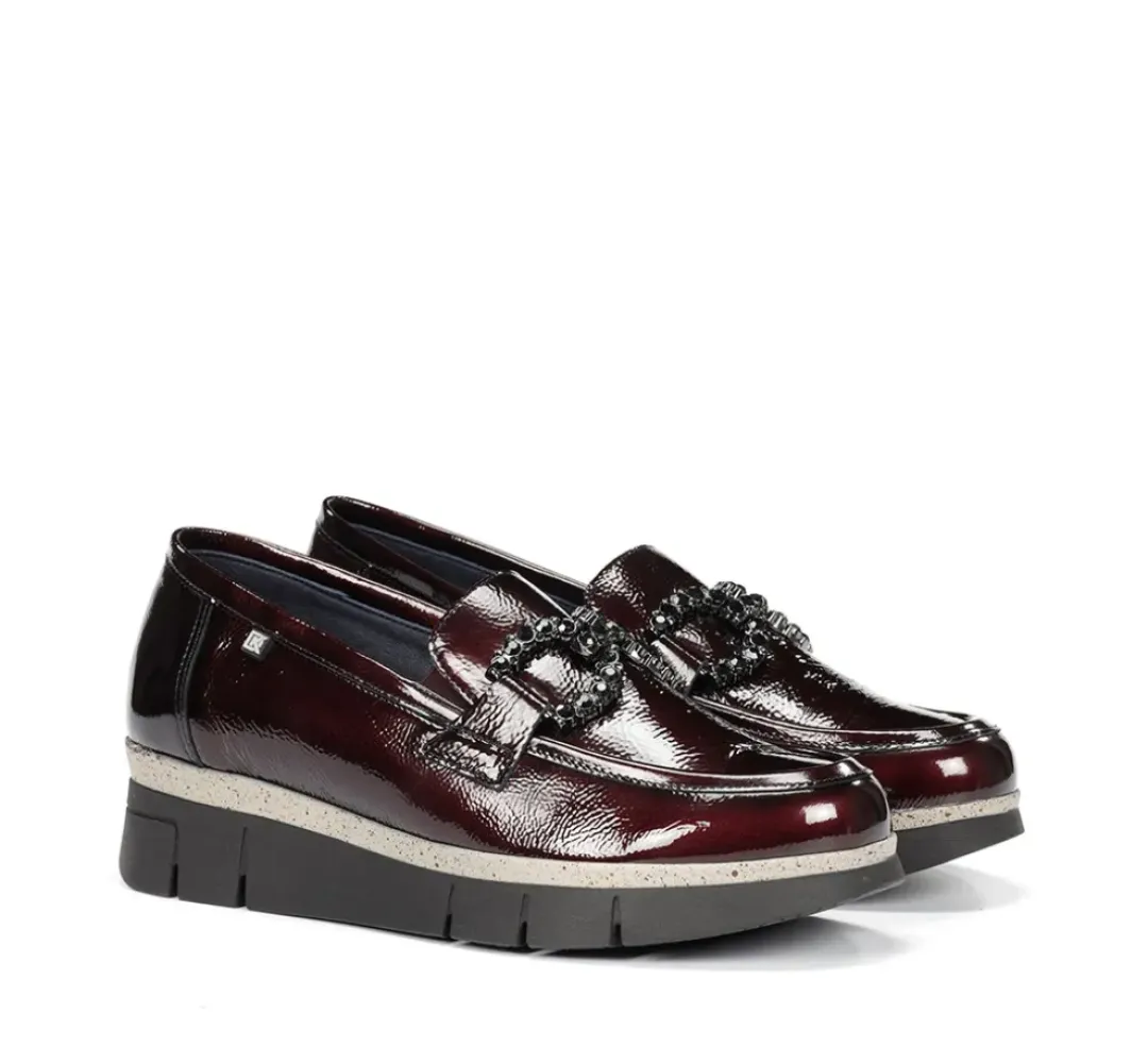 Mujer Fluchos INDIA D9325 Mocasín Burdeos